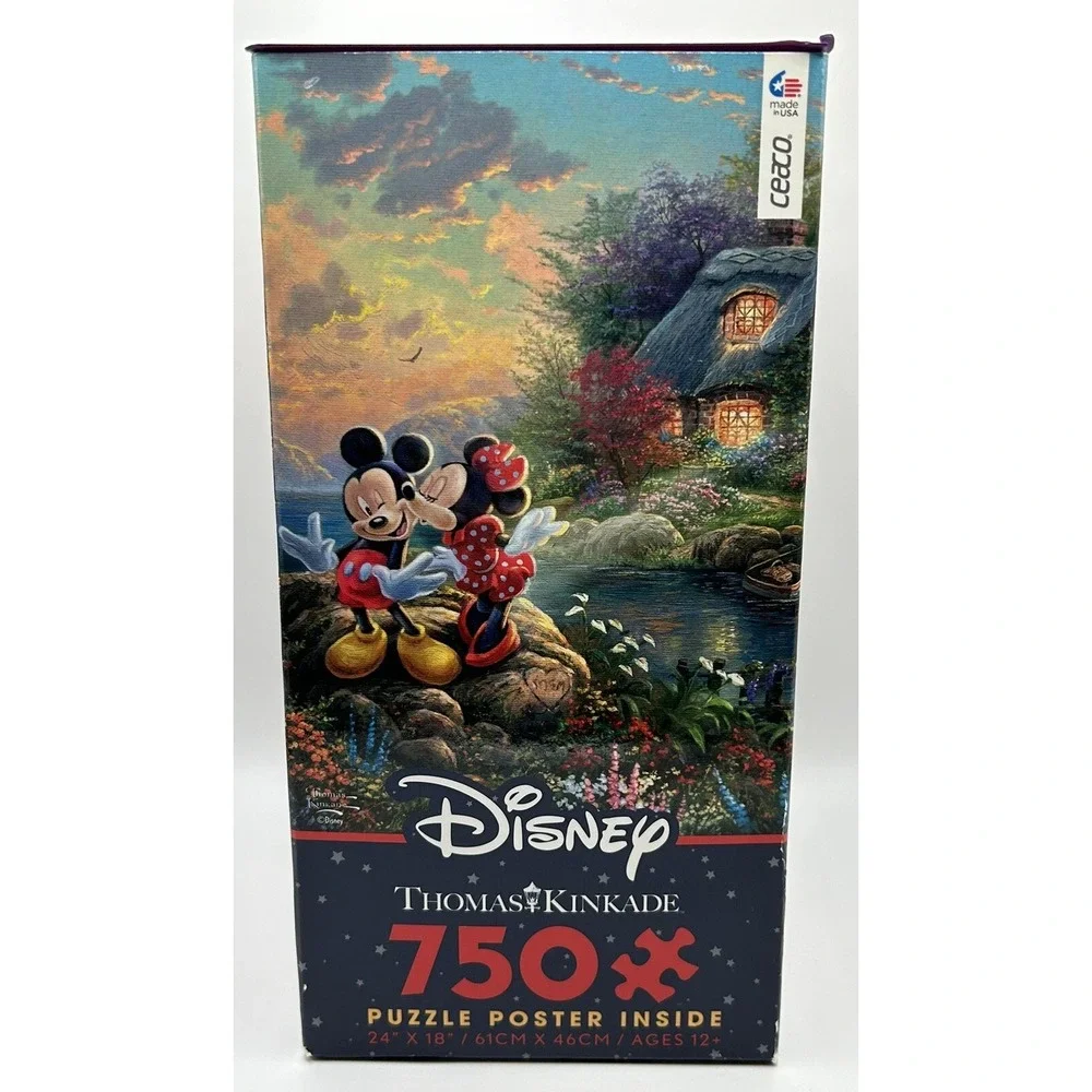 Thomas Kinkade Disney Mickey And Minnie Sweetheart‎ Cove Puzzle 750 Pieces NEW